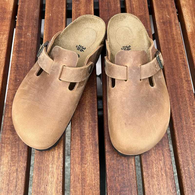 Leather Sandals Birkenstock Boston Cognac Birkenstock Boston Oiled