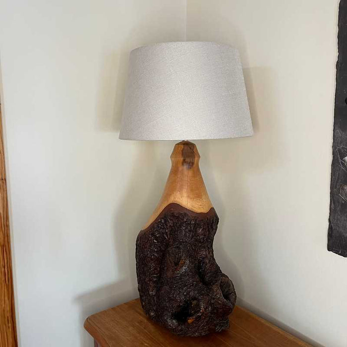 Alder Wood Lamp with Bark no.16 by John Fox