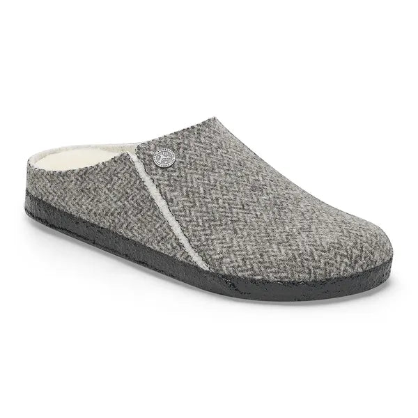 Birkenstock Zermatt Shearling Herringbone Dark Grey Wool Felt