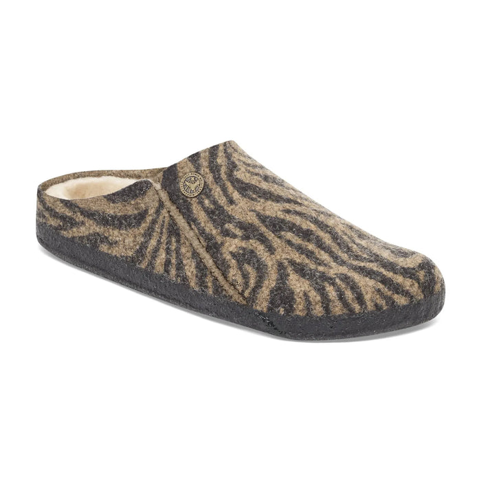 Birkenstock Zermatt Shearling Zebra Toffee Melange Wool Felt