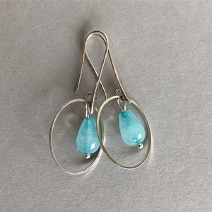 Jade and Oval Earrings - Craft Shop Bantry