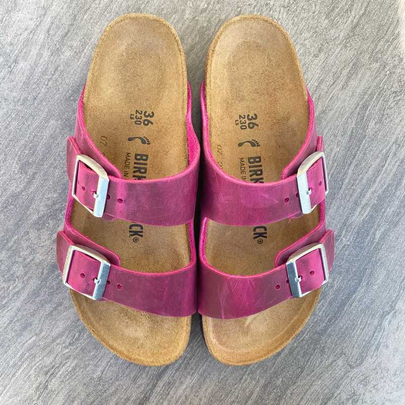 BIRKENSTOCK Arizona Festival Fuchsia Oiled Leather Top