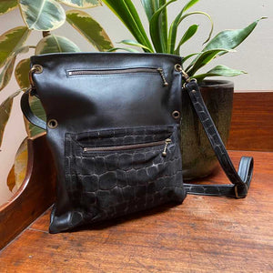 20 Mile Bag in Luxurious Black Leather