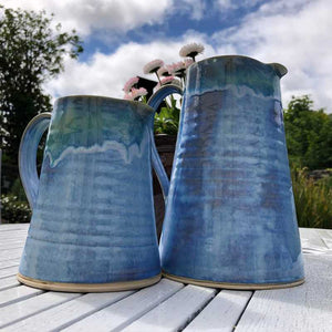 Blue and Jade Jug by Rosemarie Durr - Craft Shop Bantry