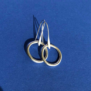 Irregular Circle Earrings, with or without Pearl - Craft Shop Bantry
