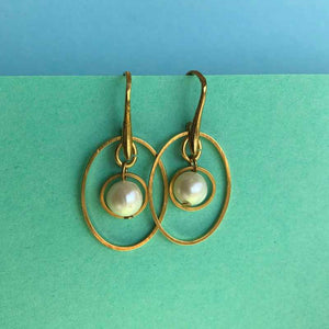 Gold and Pearl Earrings - Craft Shop Bantry