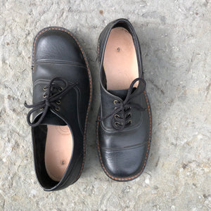 Handmade Mens Leather Oxford Shoes - Black - Craft Shop Bantry