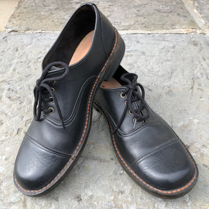 Handmade Mens Leather Oxford Shoes - Black - Craft Shop Bantry