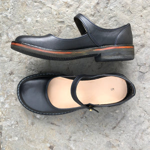 Handmade Mary Jane Style Leather Shoes - Black - Craft Shop Bantry