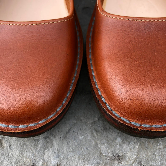 Handmade Mary Jane Leather Shoes - Tan