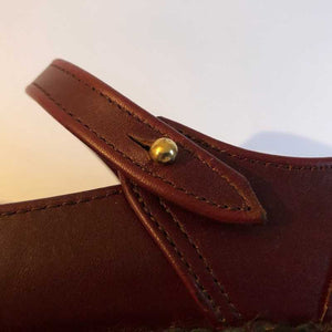 Handmade Mary Jane Style Leather Shoes - Cherry