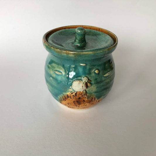 Dun Oir Lidded Pot - Green - Craft Shop Bantry