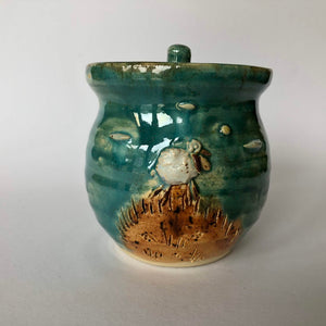 Dun Oir Lidded Pot - Green - Craft Shop Bantry