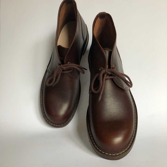 Handmade Mens Leather Desert Boots - Brown