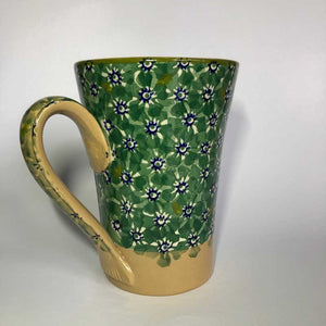 Nicholas Mosse Tall Cup in Green Lawn Pattern