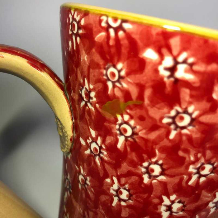 Nicholas Mosse Tall Cup in Red Lawn Pattern