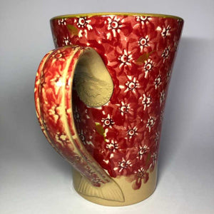 Nicholas Mosse Tall Cup in Red Lawn Pattern