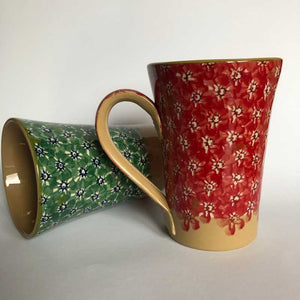 Nicholas Mosse Tall Cup in Red Lawn Pattern