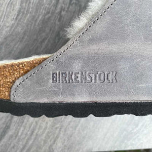BIRKENSTOCK Arizona Shearling Iron Oiled Leather Logo