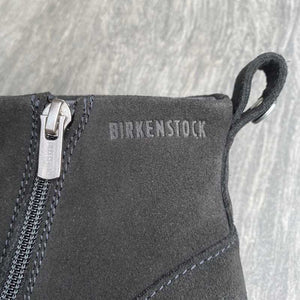 BIRKENSTOCK Melrose Black Suede Leather Logo 