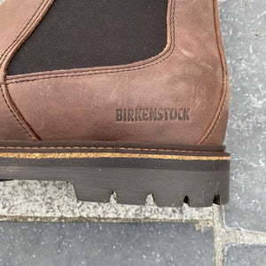 BIRKENSTOCK Stalon Mocca Nubuck Leather Logo Detail