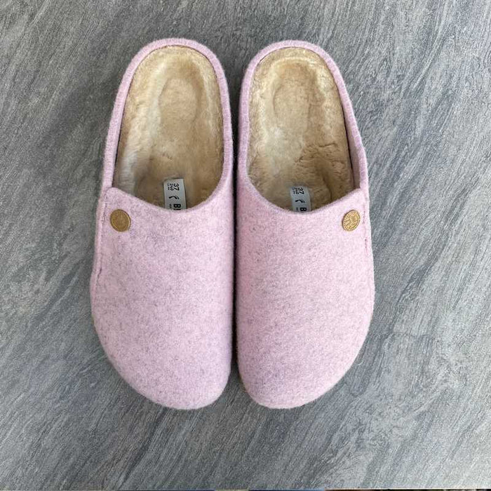 Birkenstock Zermatt Shearling Light Rose Wool Felt