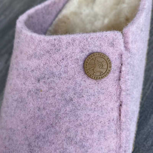 Birkenstock Zermatt Shearling Light Rose Wool Felt logo