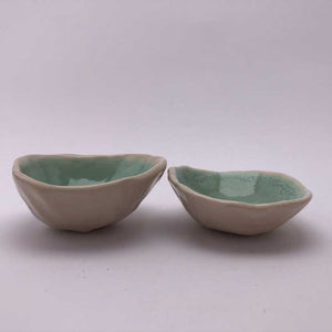 Teal Pinch Pots by Jackie Dee - Craft Shop Bantry