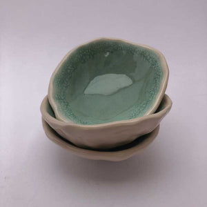 Teal Pinch Pots by Jackie Dee - Craft Shop Bantry