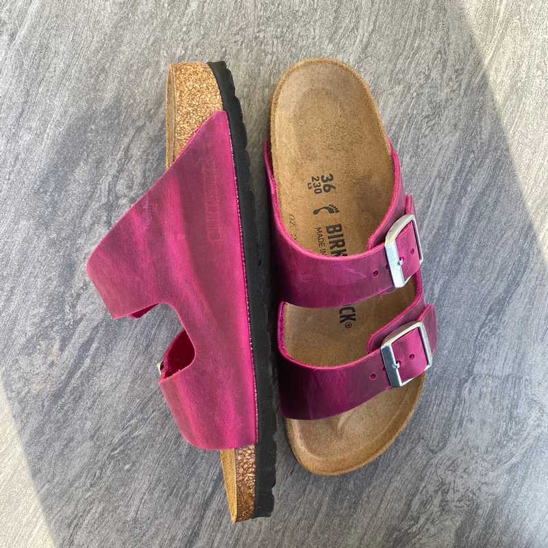 BIRKENSTOCK Arizona Festival Fuchsia Oiled Leather side