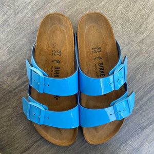 BIRKENSTOCK Arizona Patent Sky Blue Birko-flor