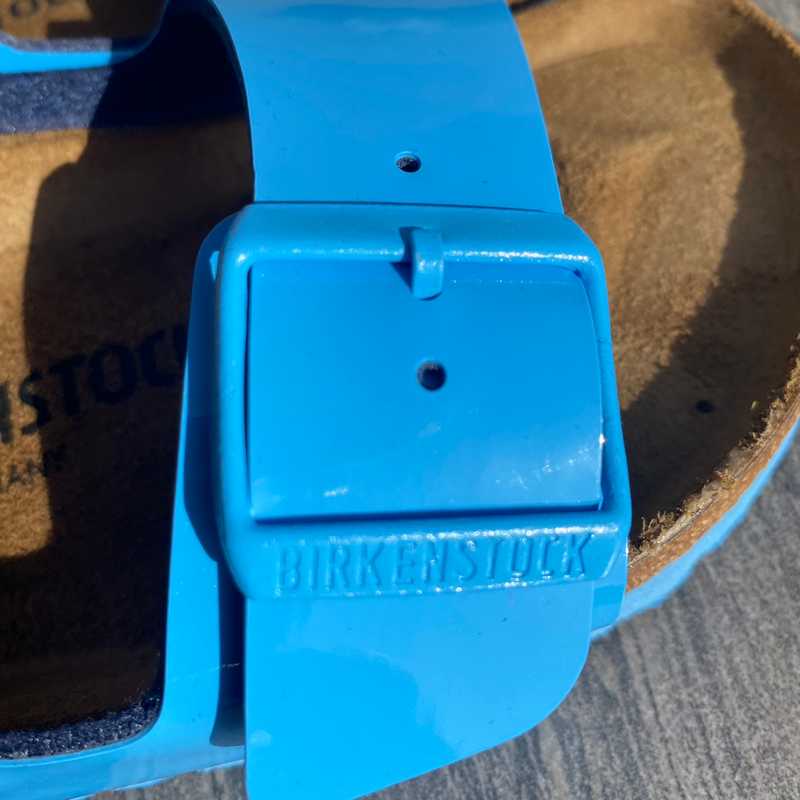 Blue 2024 plastic birkenstocks