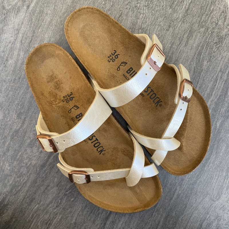 BIRKENSTOCK Mayari Graceful Pearl White Birko-flor – Craft Shop Bantry
