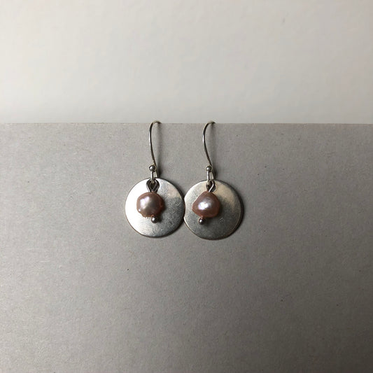 Pearl and Disc Drop Earrings - Craft Shop Bantry