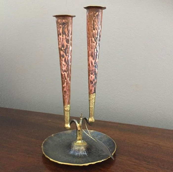 Ram Copper Candle Holder